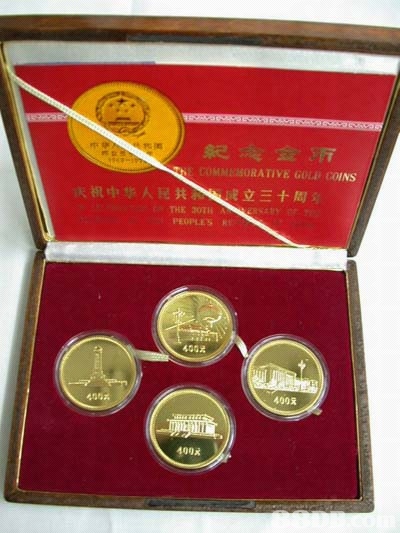 糸e COMME:SORA TİVE GOLD COINS 祝中华人民 立三十周; THE 20114 PEOPLES R 4002 400 40瞩  coin